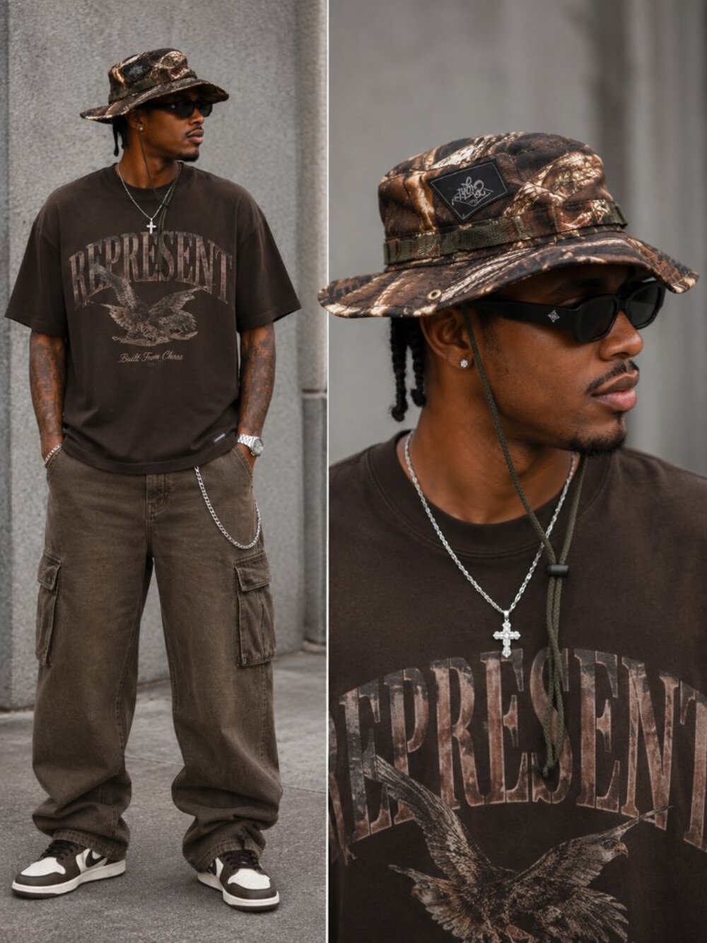 New Men's Eighty Eight Boonie Brown Camouflage Hat